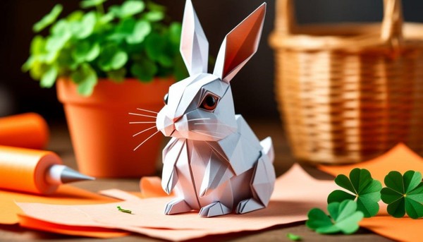 Арт-час «Оригами гармония формы» Белый кролик