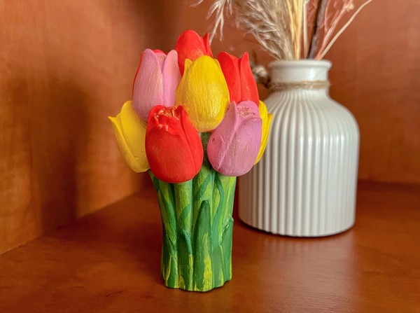 Музейное занятие по росписи гипсовой композиции «Букет тюльпанов»