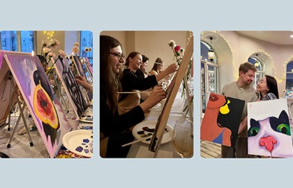 Painty со свечами с видом на Театр им. Андрея Миронова