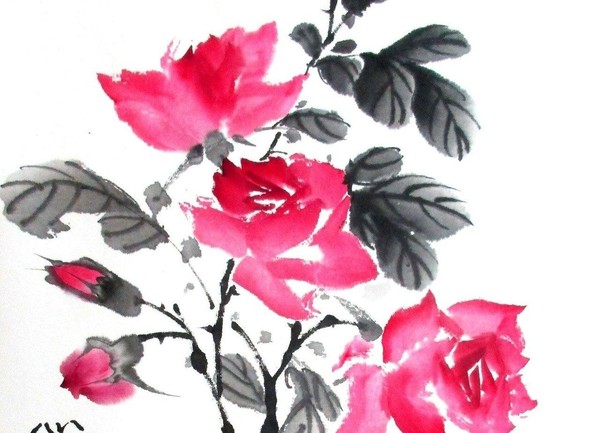 Мастер-класс «Розы в технике китайской акварельной живописи се-и»