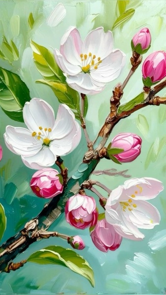 9.03 в 15.00 Мастер-класс "Цветущая магнолия", масло.