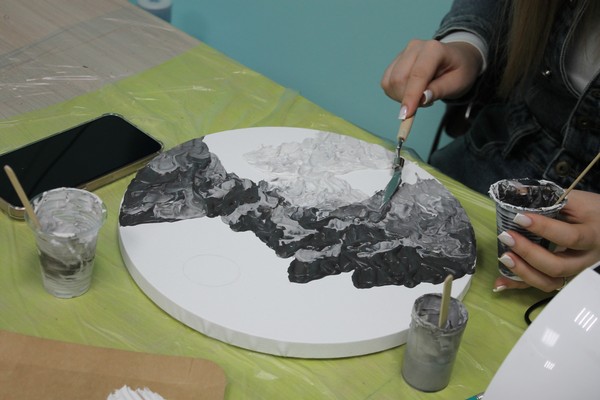 Романтическое свидание. Горы. Создание текстурных картин