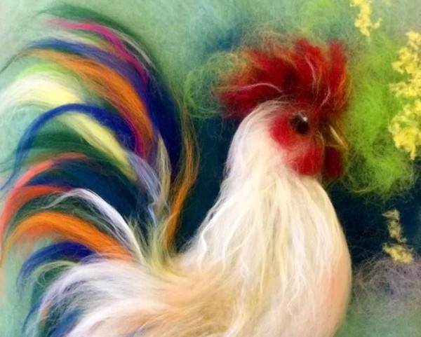 Мастер-класс по шерстяной акварели «Пасхальный петушок»