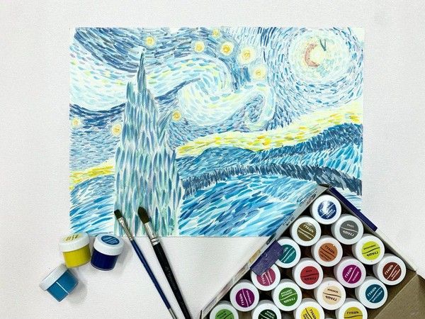 Мастер-класс по изобразительному искусству «Звездная ночь. Ван Гог»