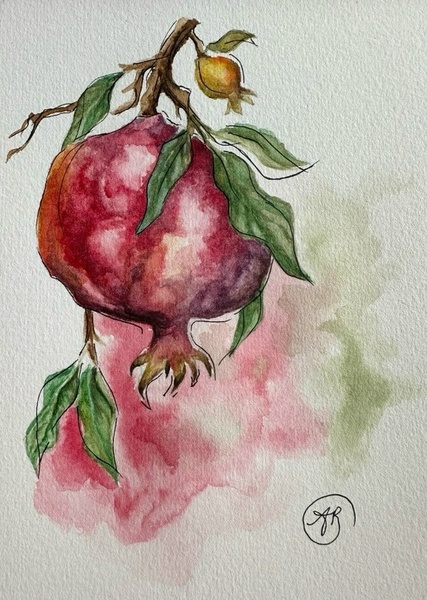 15.04 в 18.30 Мастер-класс "Гранат", акварельный скетчинг.