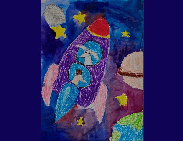 Мини –выставка «Космос глазами детей»