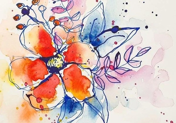 Мастер-класс «Открытка своими руками акварелью. Цветы. Техника по-сырому»