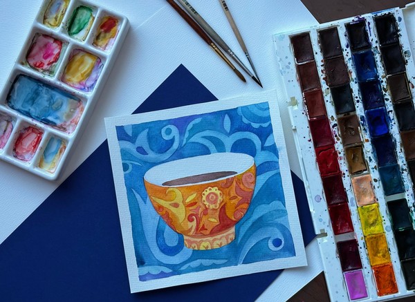 Мастер-класс «Татарская пиала. Акварельная живопись»