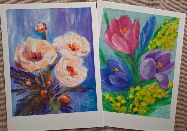 Мастер-класс «Весенняя открытка масляной пастелью»