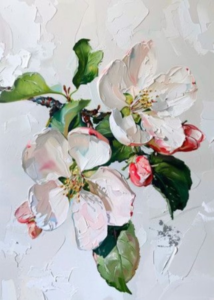 19.04 в 13.00 Мастер-класс "Цветущая яблоня", масло.