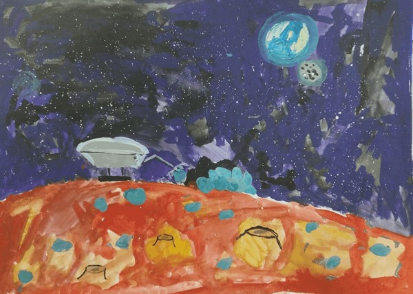 Выставка работ обучающихся «Звездная палитра», посвященная дню космонавтики