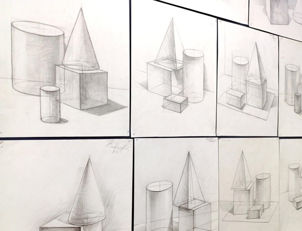 Выставка «Натюрморт из геометрических тел»