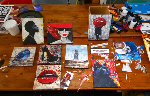 Стильный коллаж из цветной бумаги и глянцевых журналов от Аиды Фахрутдиновой