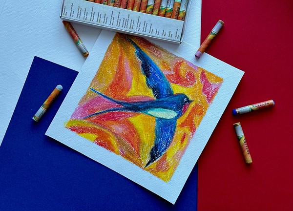 Мастер-класс «Образ ласточки масляной пастелью»