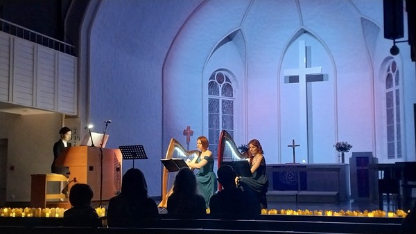 Кельтские арфы при свечах