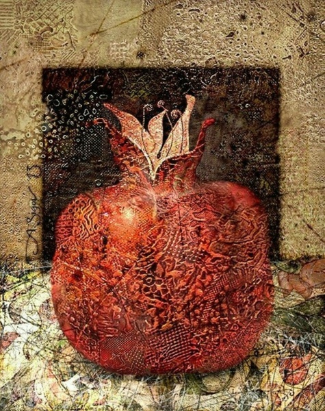 26.04 в 13.00 Мастер-класс "Гранат", текстурная паста + акрил.