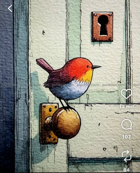 26.04 в 17.00 Мастер-класс "Птенчик", акварельный скетчинг.