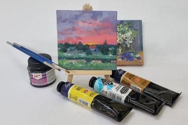 Мастер-класс по рисованию акрилом «Мини-картина на мольберте»