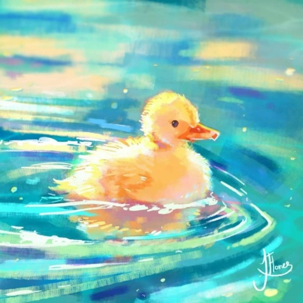 1.05 в 12.00 Мастер-класс для детей "Утенок", акрил.