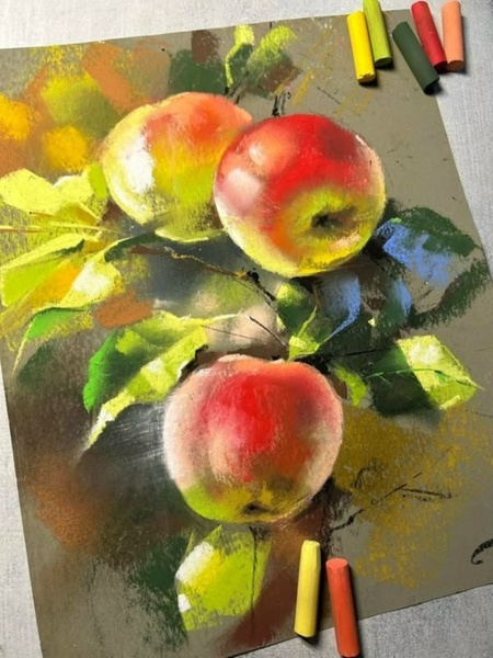 11.05 в 14.00 Мастер-класс "Яблоки", пастель.