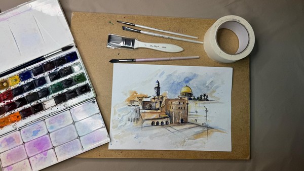 Мастер-класс «Акварельный пейзаж в теплых тонах»