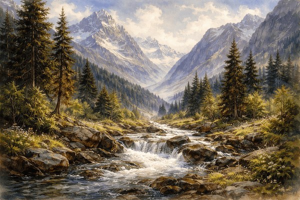 Мастер-класс «Горный пейзаж»