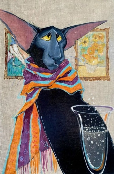 15.05 в 18.30 Мастер-класс "Кот-аристократ", акрил/масло или свободная тема.