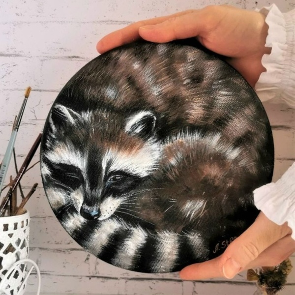 Мастер-класс для детей "Енот", акрил