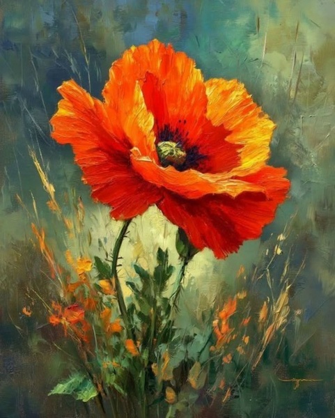 2.05 в 16.00 Мастер-класс "Мак", масло/акрил или свободная тема.