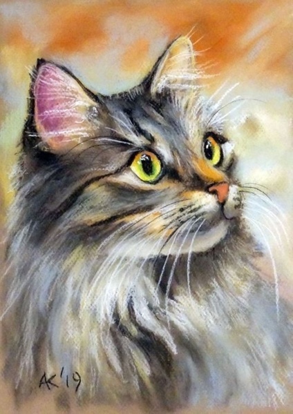 24.05 в 17.00 Мастер-класс "Кошка", пастель.