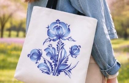 Шик а-ля Рус. Шопер Гжельской росписью