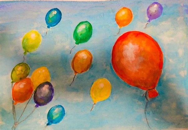 Мастер-класс по рисованию «Шарики в небе»