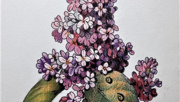 Мастер-класс «Ветка сирени. Скетч»