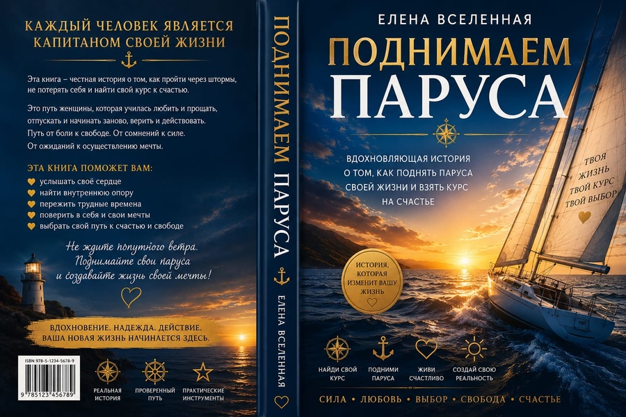Елена Вселенная представляет новую книгу «ПОДНИМАЕМ ПАРУСА». Вдохновляющая автобиографическая книга-путешествие о том, как поднять паруса своей жизни и взять курс на счастье