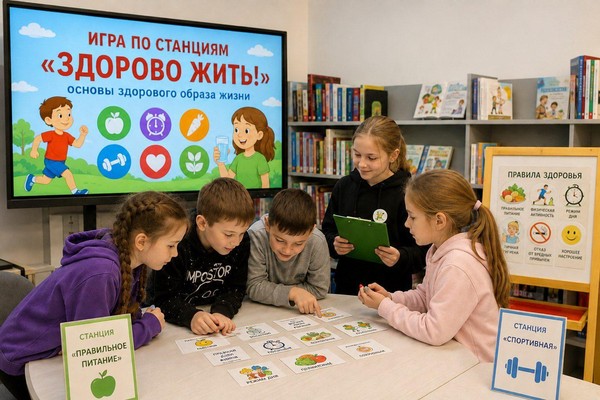 Игра по ЗОЖ по станциям «Здорово жить!»