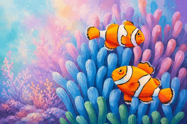 Мастер-класс по живописи «Яркие рыбки»