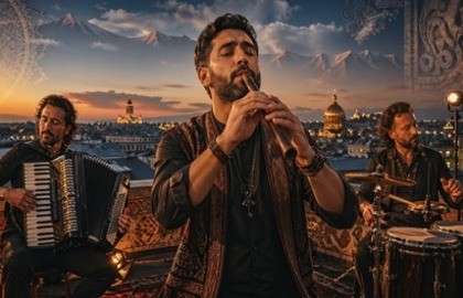 Концерт на крыше. Дудук, аккордеон и барабаны