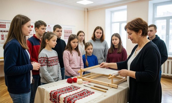 Познавательная беседа «Живые ремёсла: ткачество» — Полотняное плетение