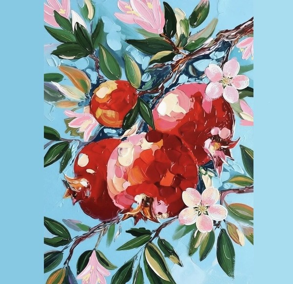 Семинар-практикум по акриловой живописи «Цветущий гранат»