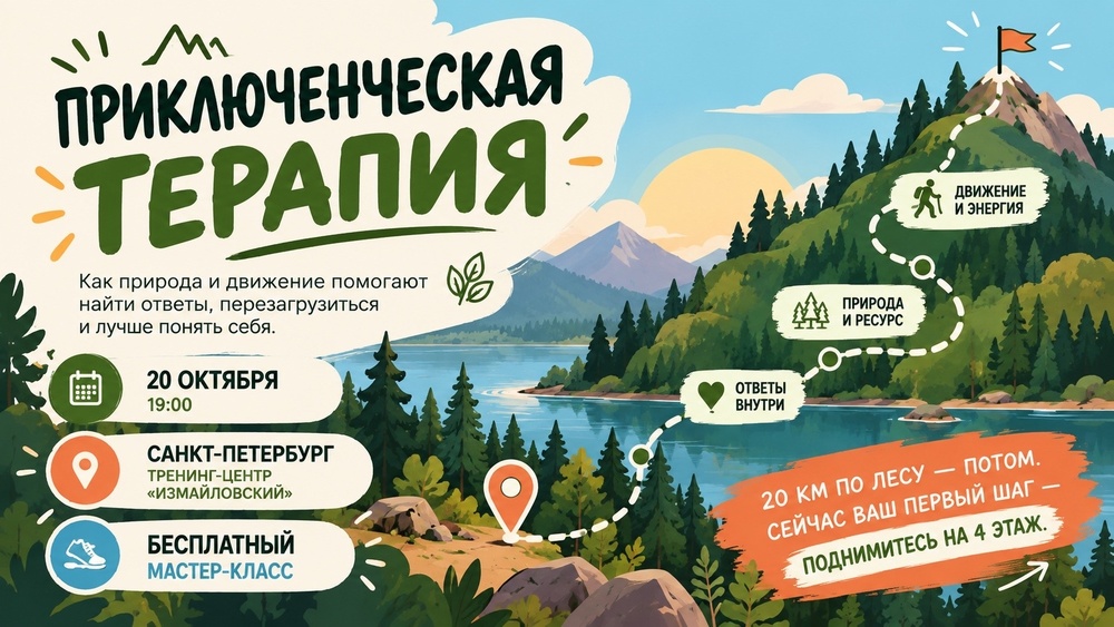 «Приключенческая терапия: Как 20 км по диким тропам заменяют месяцы в кабинете психолога» - бесплатный мастер-класс