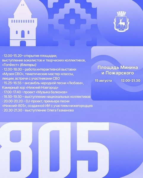 День города Нижнего Новгорода: 805 лет