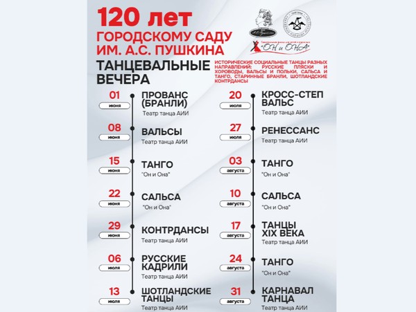 Танцевальные вечера в Городском саду