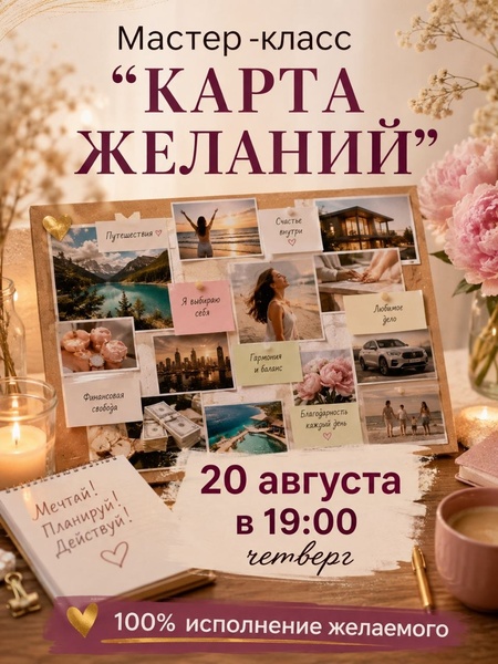 Женский мастер-класс "КАРТА ЖЕЛАНИЙ"