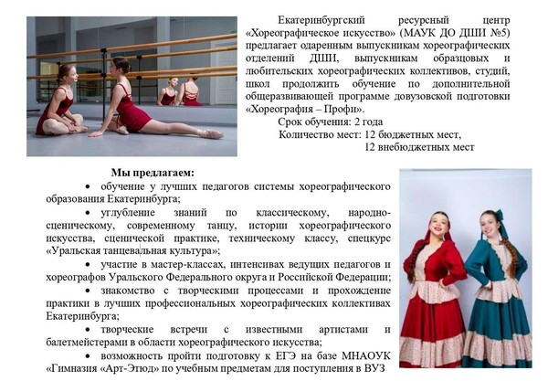 Программа довузовской подготовки Хореография-ПРОФИ