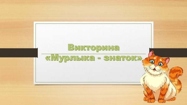 Викторина «Мурлыка-знаток»