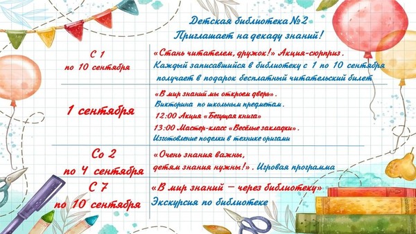 Декада знаний в Детской библиотеке №2
