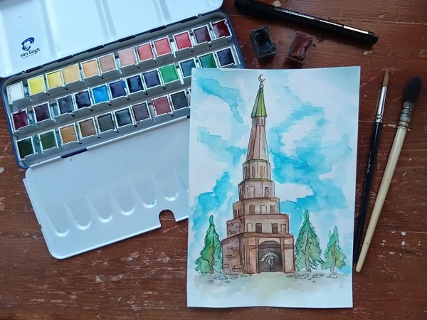 Мастер-класс «Акварельная Казань. Сююмбике»