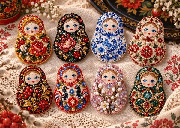 Мастер-класс «Сияние народных узоров: матрешка из бисера»