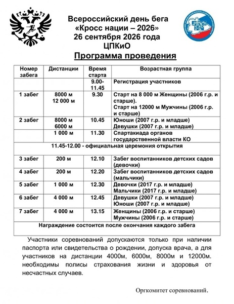 Всероссийский день бега 'Кросс нации'