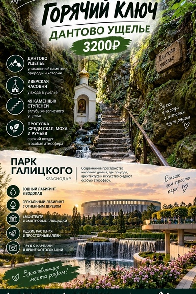 Горячий Ключ | Дантово ущелье | Парк Галицкого